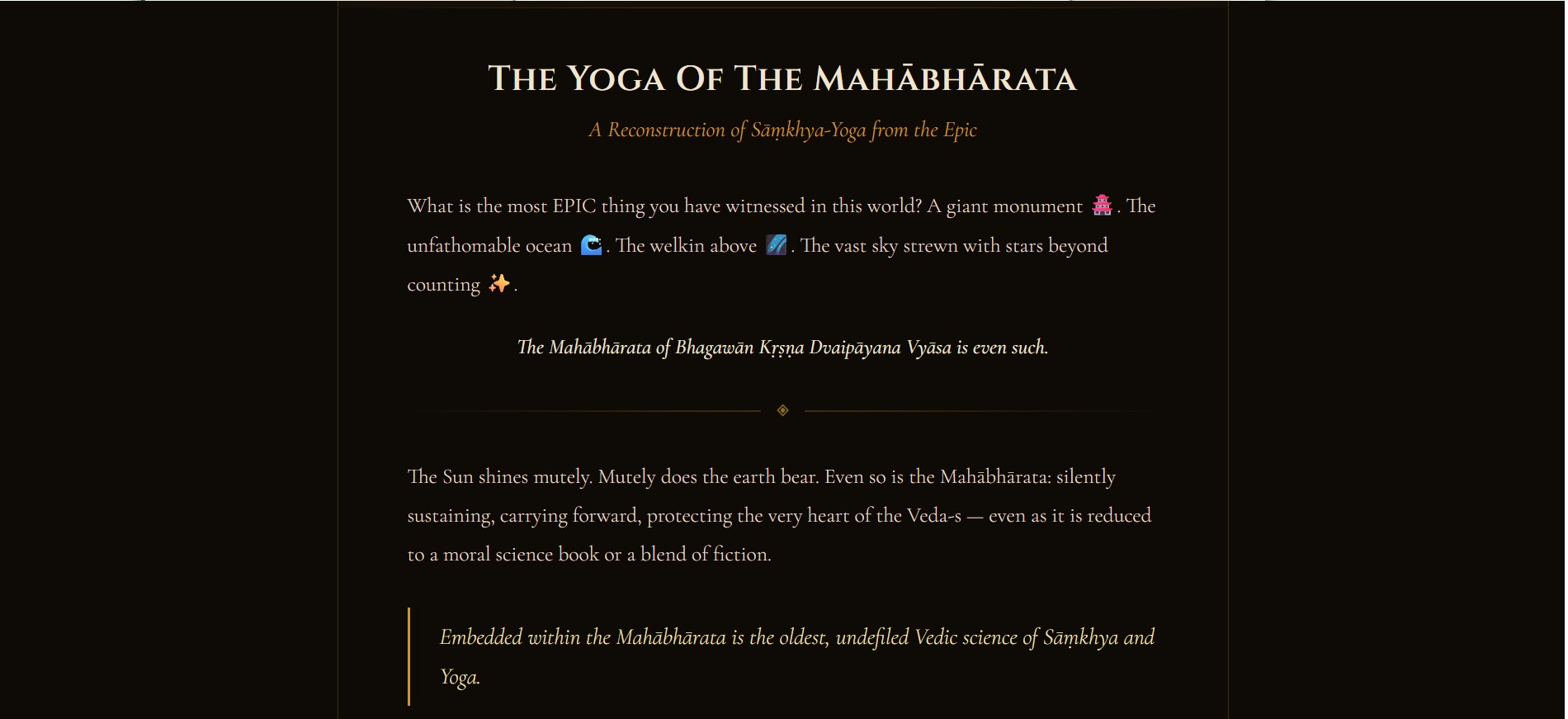 The Yoga of The Mahabharata